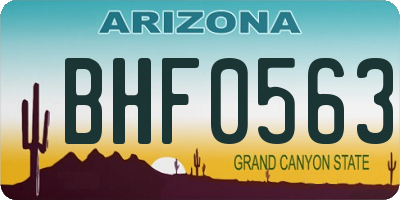 AZ license plate BHF0563