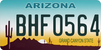 AZ license plate BHF0564