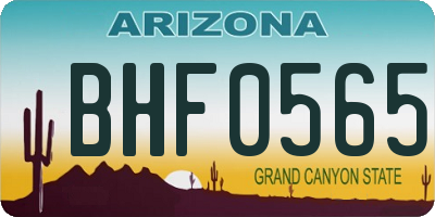 AZ license plate BHF0565