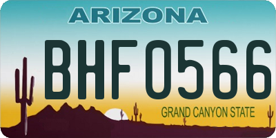 AZ license plate BHF0566