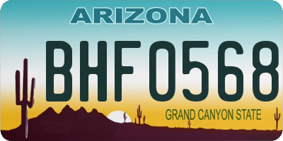 AZ license plate BHF0568