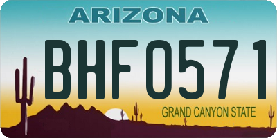 AZ license plate BHF0571