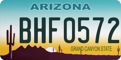 AZ license plate BHF0572