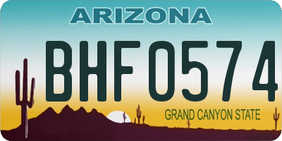 AZ license plate BHF0574