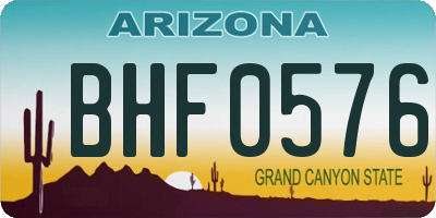 AZ license plate BHF0576