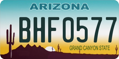 AZ license plate BHF0577