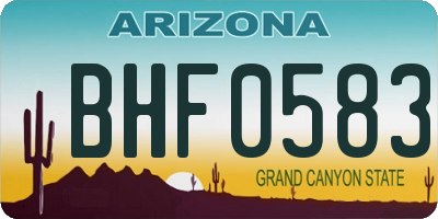 AZ license plate BHF0583