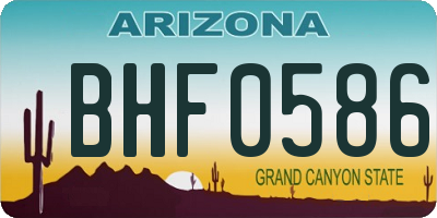 AZ license plate BHF0586