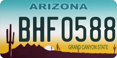 AZ license plate BHF0588