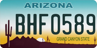 AZ license plate BHF0589
