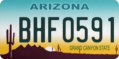 AZ license plate BHF0591