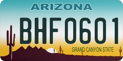 AZ license plate BHF0601