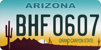 AZ license plate BHF0607