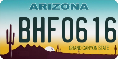 AZ license plate BHF0616