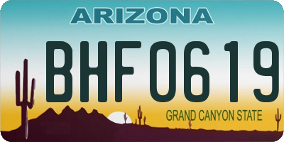AZ license plate BHF0619