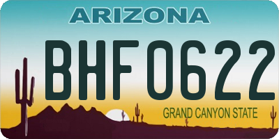AZ license plate BHF0622