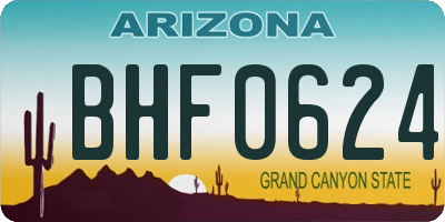 AZ license plate BHF0624