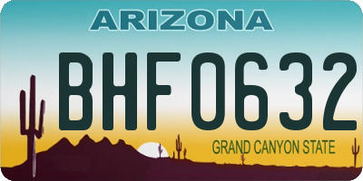 AZ license plate BHF0632