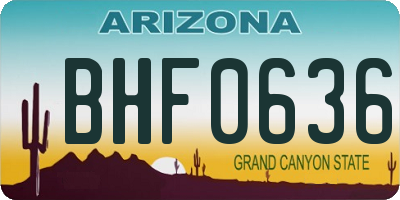 AZ license plate BHF0636