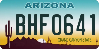 AZ license plate BHF0641