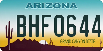 AZ license plate BHF0644
