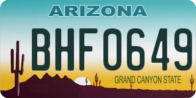 AZ license plate BHF0649