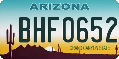 AZ license plate BHF0652