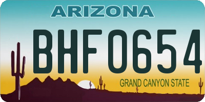 AZ license plate BHF0654