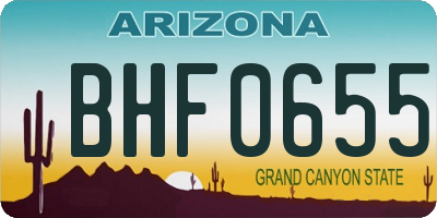 AZ license plate BHF0655
