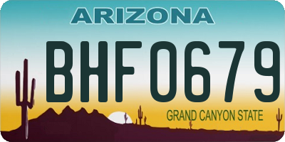 AZ license plate BHF0679