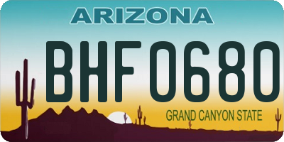 AZ license plate BHF0680