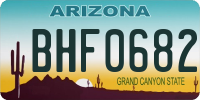 AZ license plate BHF0682