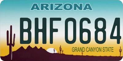 AZ license plate BHF0684