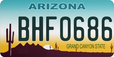 AZ license plate BHF0686