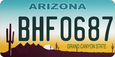 AZ license plate BHF0687
