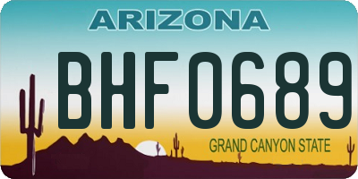 AZ license plate BHF0689