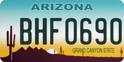 AZ license plate BHF0690