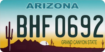AZ license plate BHF0692