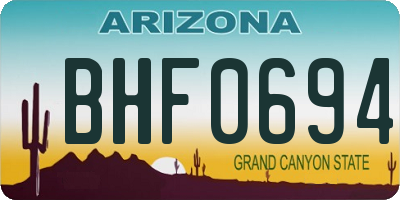 AZ license plate BHF0694