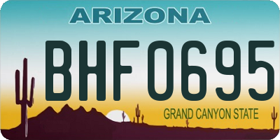 AZ license plate BHF0695