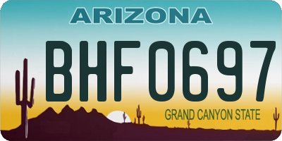 AZ license plate BHF0697