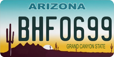 AZ license plate BHF0699
