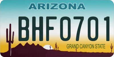 AZ license plate BHF0701