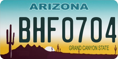 AZ license plate BHF0704