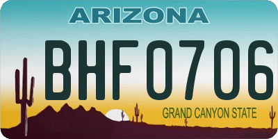 AZ license plate BHF0706