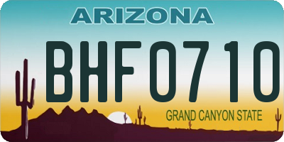 AZ license plate BHF0710
