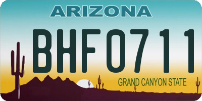 AZ license plate BHF0711