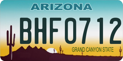 AZ license plate BHF0712