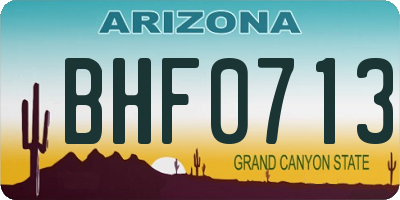 AZ license plate BHF0713