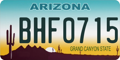 AZ license plate BHF0715